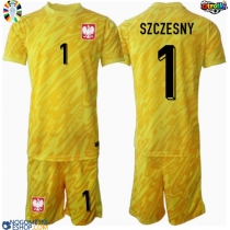 Otroški Nogometni dresi Poljska Wojciech Szczesny #1 Vratar Domači EP 2024 Kratek Rokav (+ Kratke hlače)